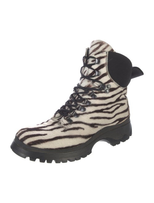 Prada Sport Ponyhair Animal Print Hiking Boots