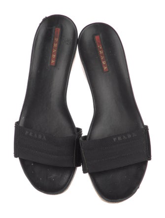 Prada Sport Nylon Studded Accents Slides