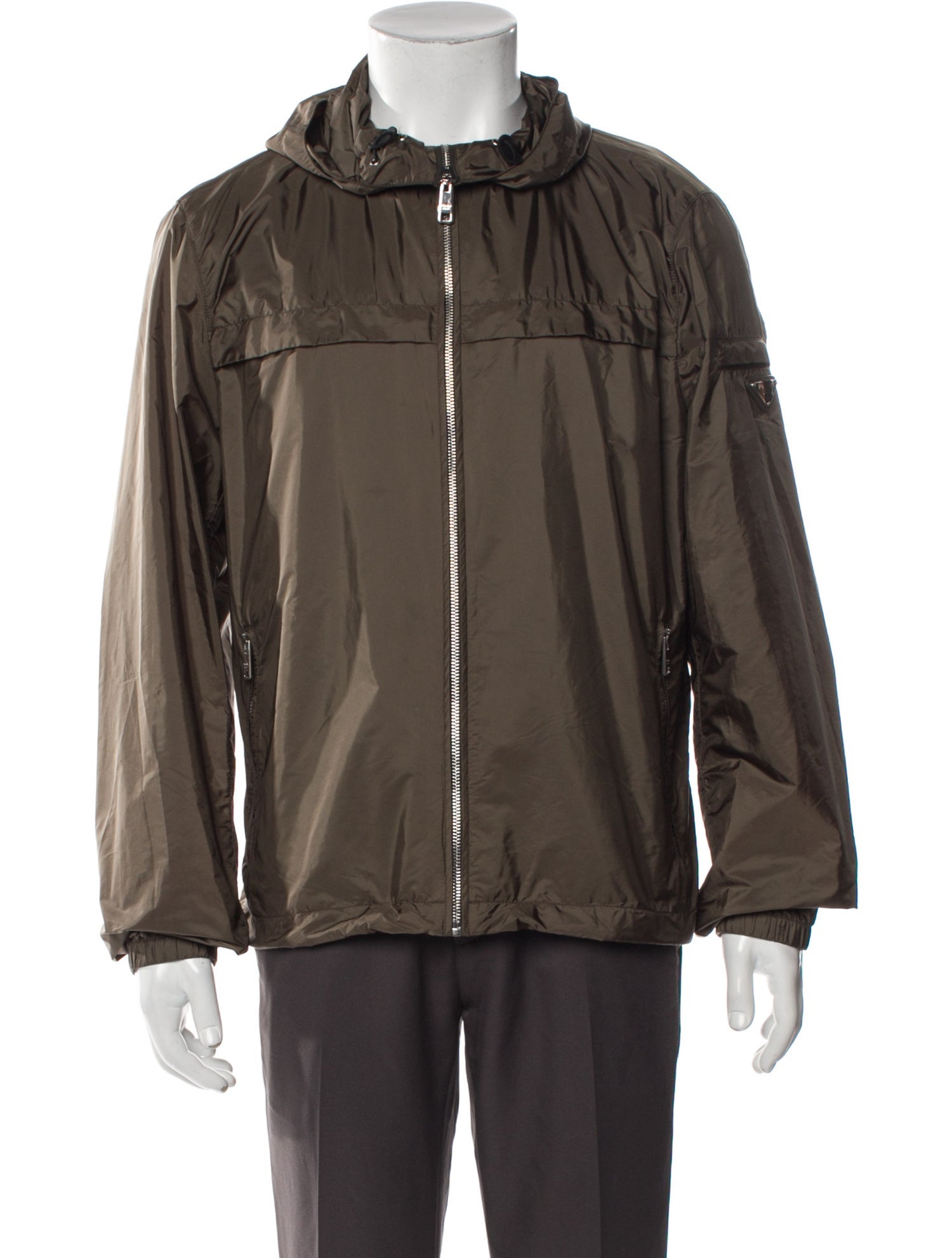 Prada Sport 2018 Enameled Metal Triangle Windbreaker