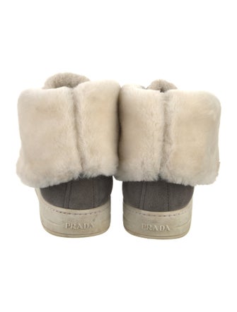 Prada Sport Suede Faux Fur Trim Sneakers