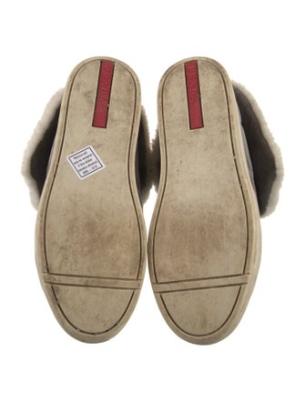 Prada Sport Suede Faux Fur Trim Sneakers