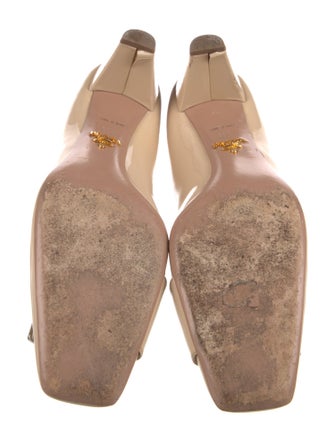 Prada Sport Patent Leather Bow Accents Slingback Sandals