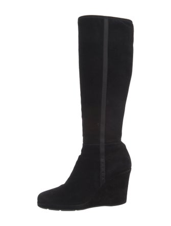 Prada Sport Suede Grosgrain Trim Boots