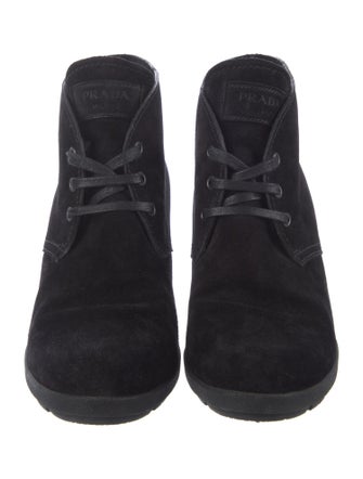 Prada Sport Suede Lace-Up Boots