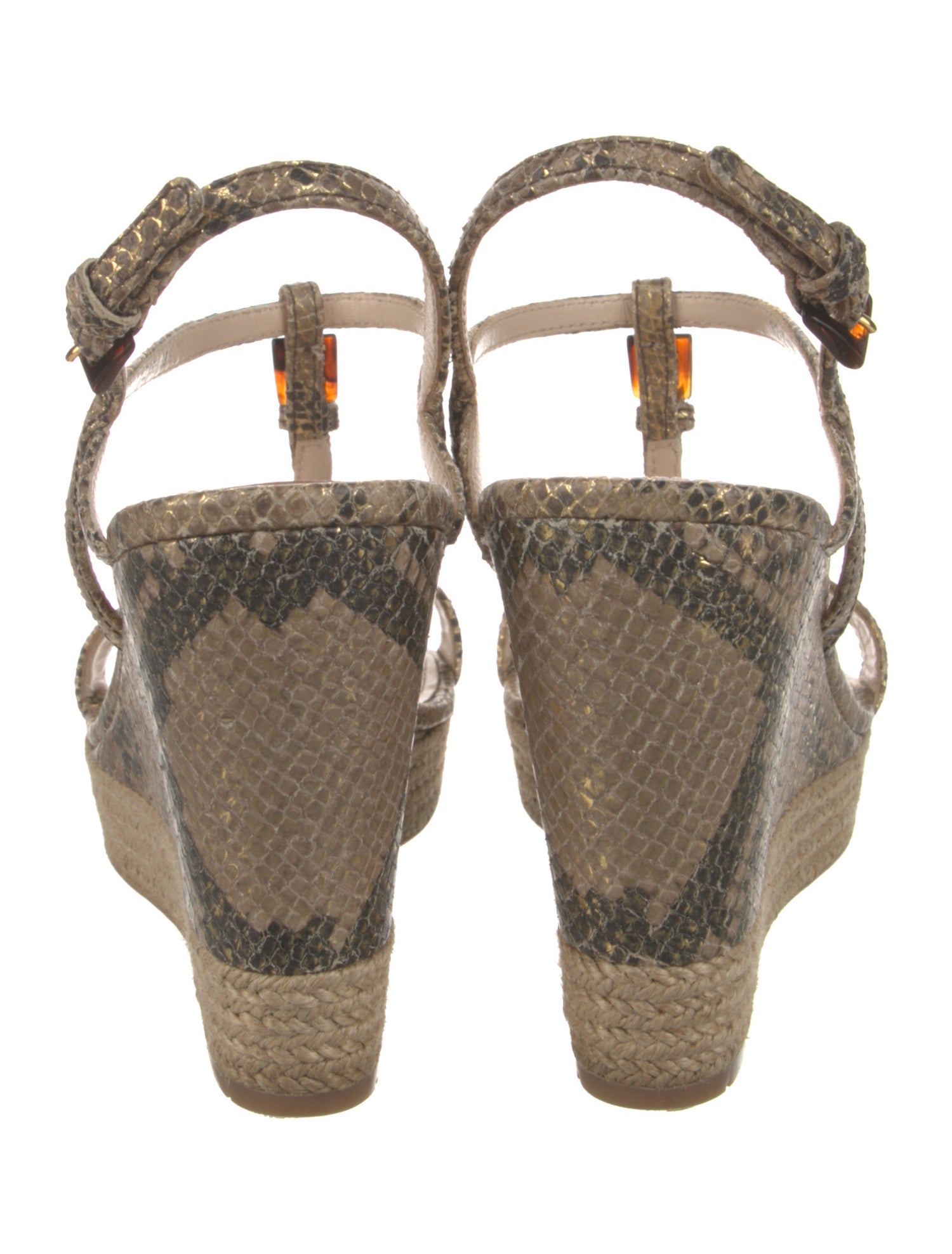 Prada Sport Leather Glitter Accents T-Strap Sandals