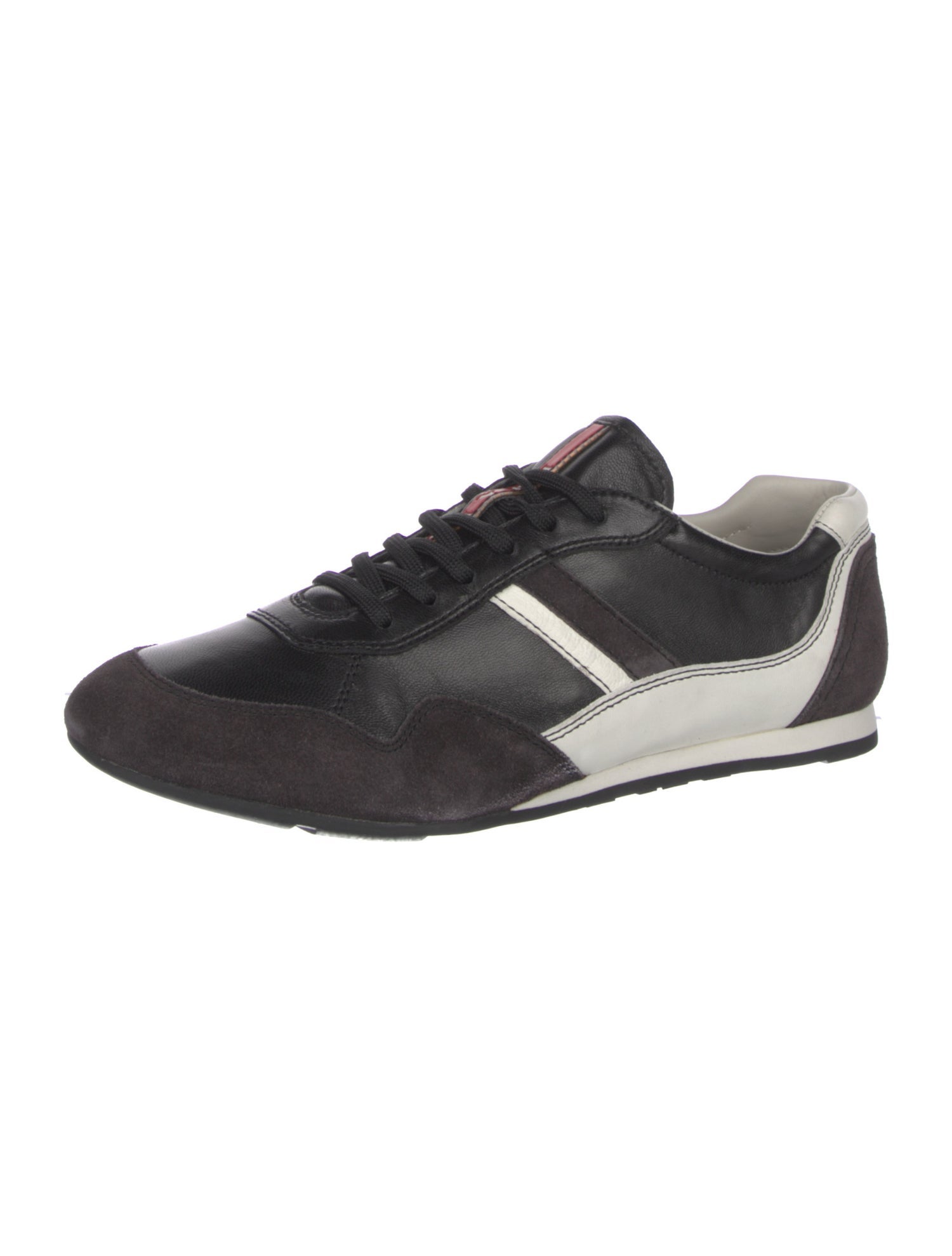 Prada Sport Leather Colorblock Pattern Sneakers