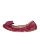 Prada Sport Patent Leather Bow Accents Ballet Flats