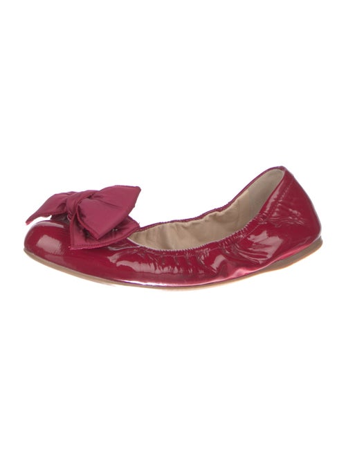 Prada Sport Patent Leather Bow Accents Ballet Flats