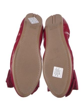 Prada Sport Patent Leather Bow Accents Ballet Flats