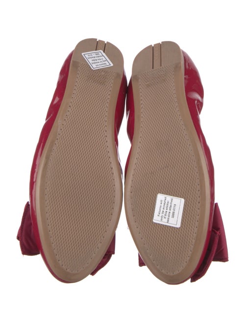 Prada Sport Patent Leather Bow Accents Ballet Flats