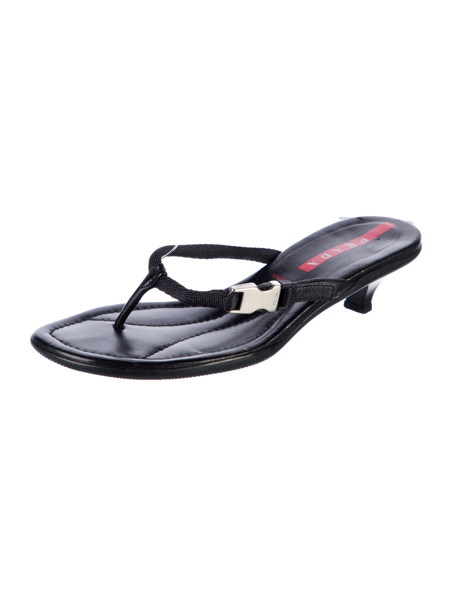 Prada Sport Leather Flip Flops
