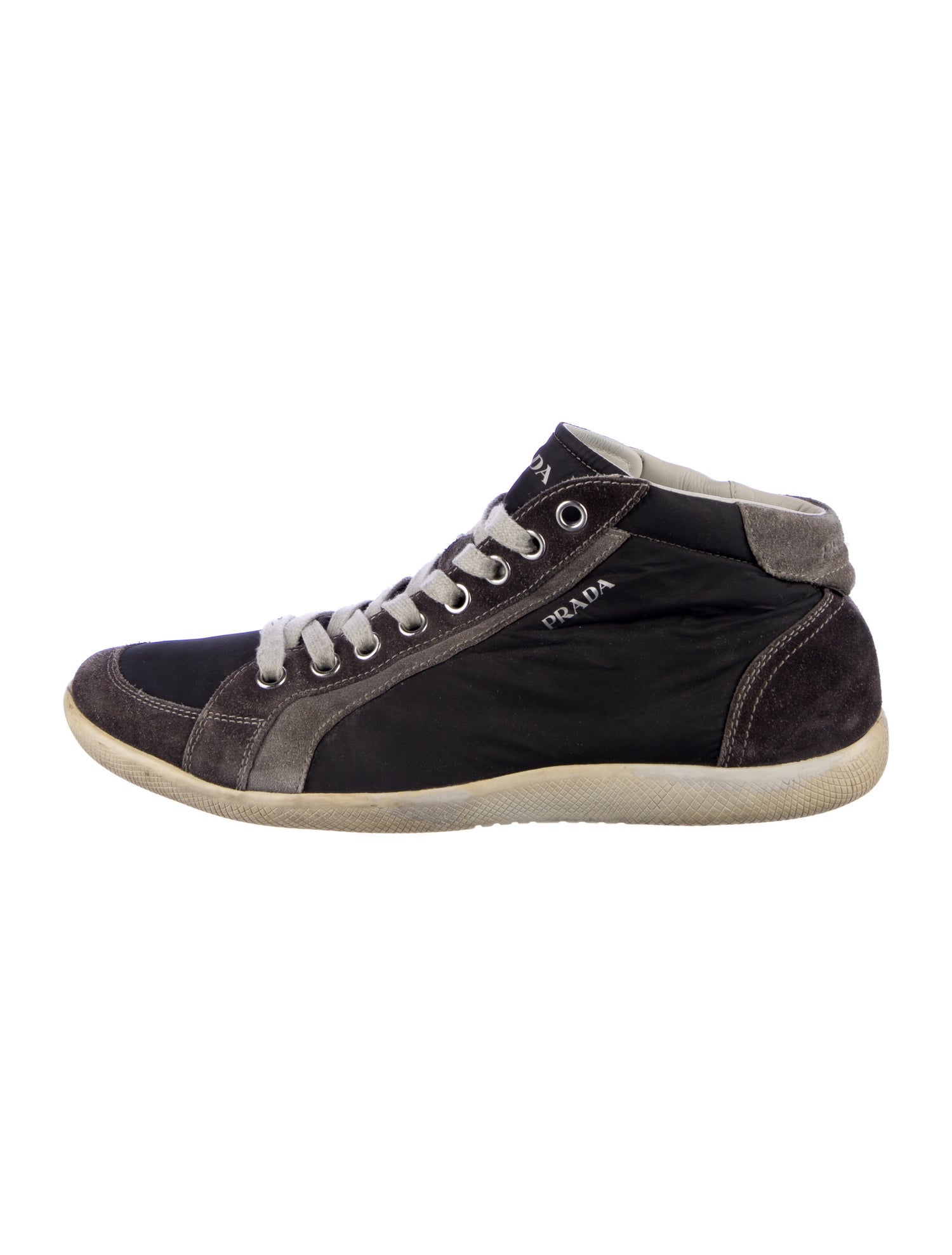 Prada Sport Suede Colorblock Pattern Sneakers