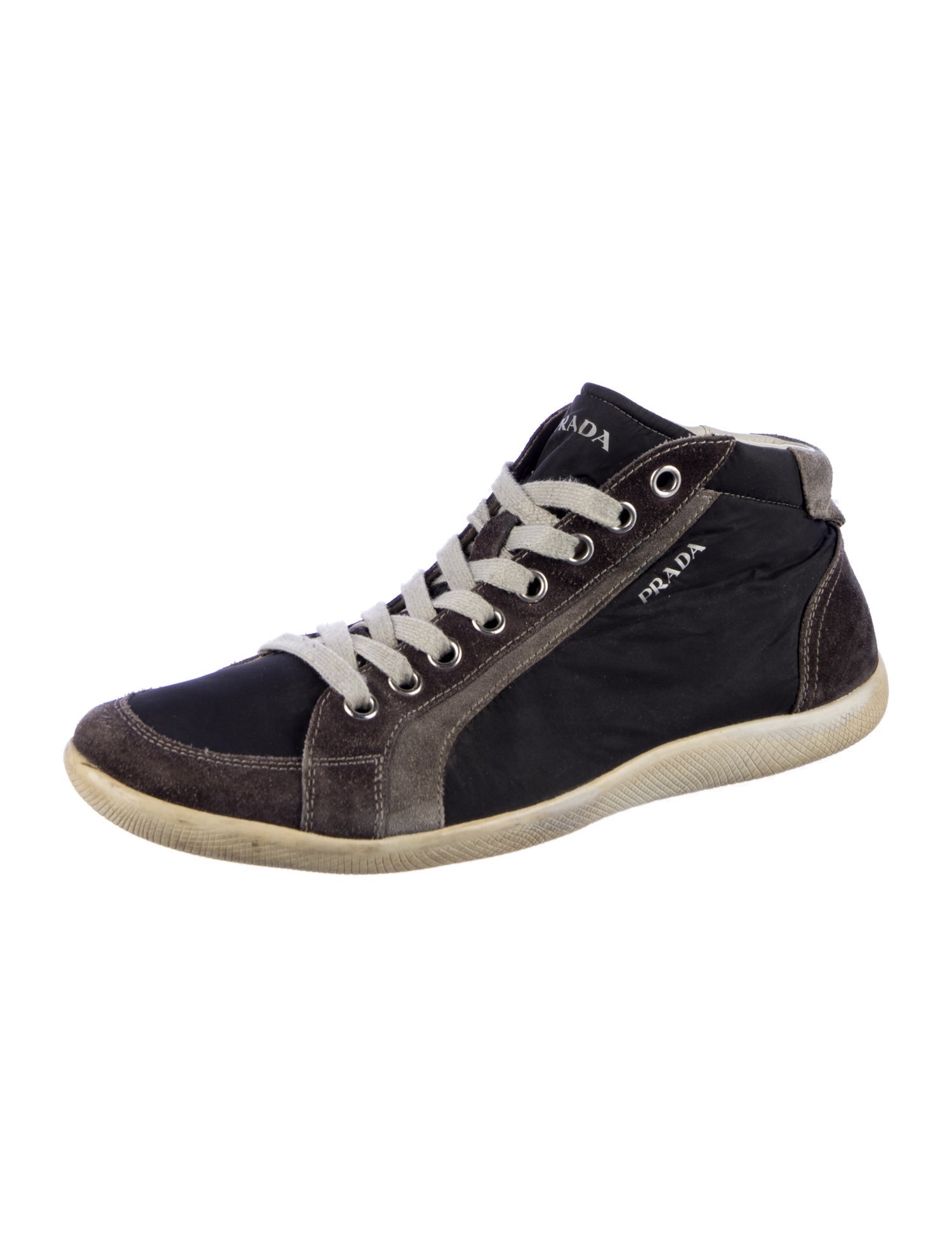 Prada Sport Suede Colorblock Pattern Sneakers