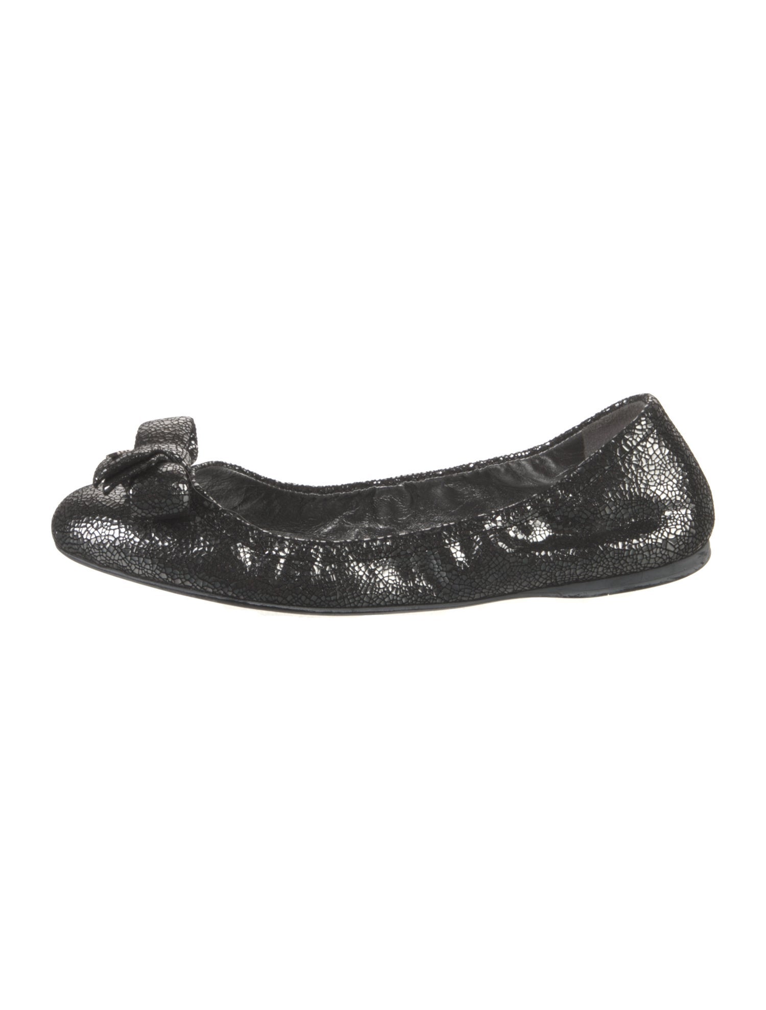Prada Sport Leather Bow Accents Ballet Flats