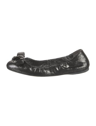 Prada Sport Leather Bow Accents Ballet Flats