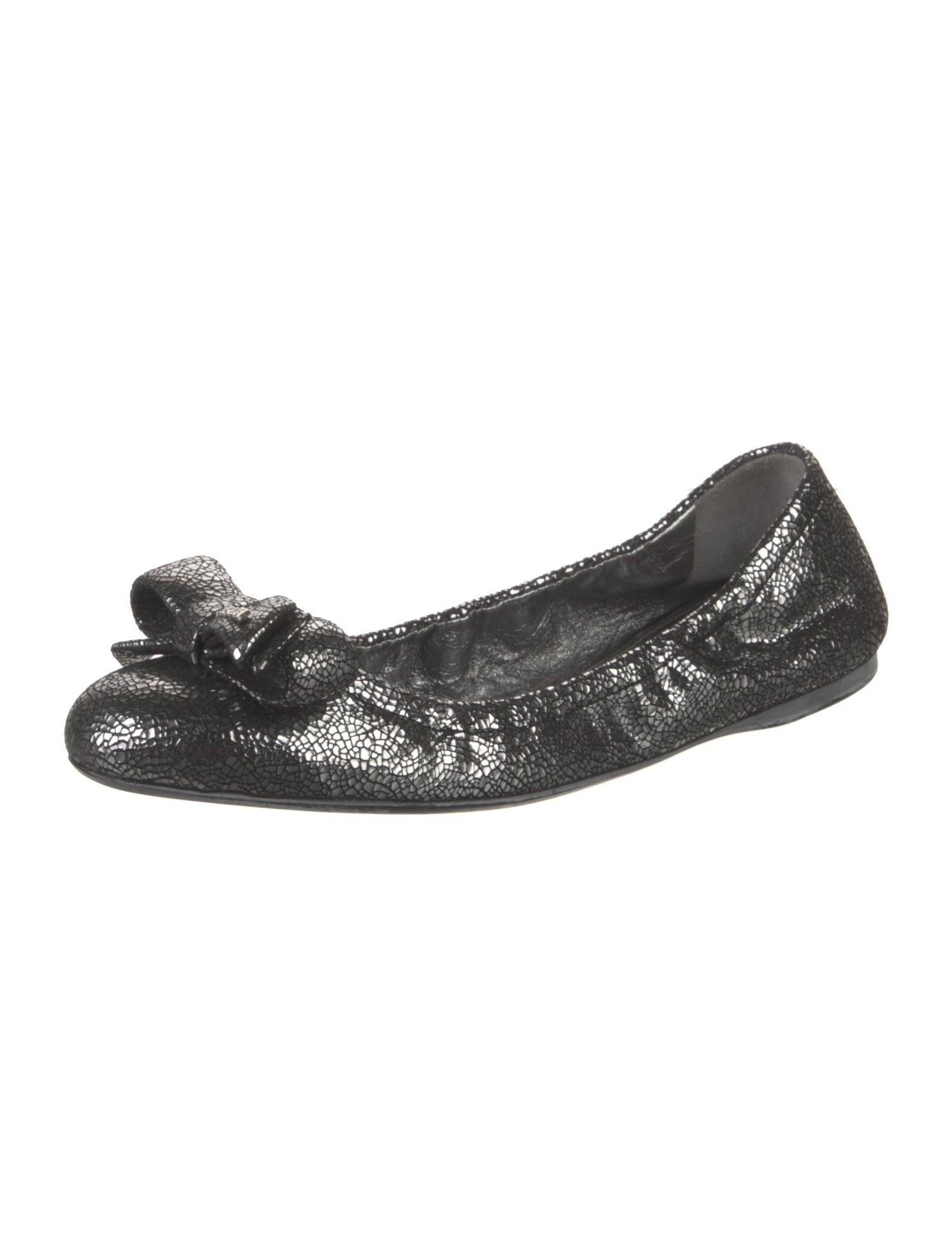 Prada Sport Leather Bow Accents Ballet Flats