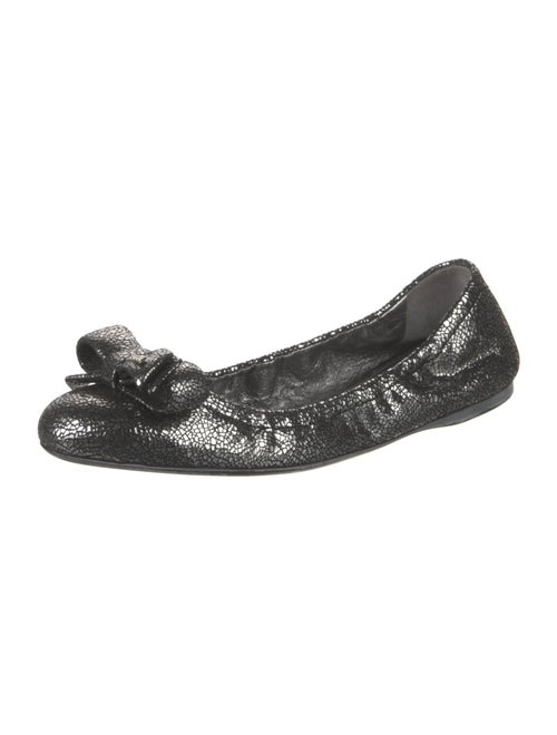 Prada Sport Leather Bow Accents Ballet Flats
