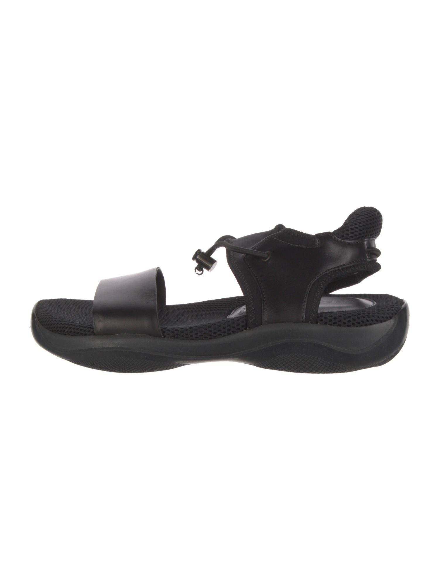 Prada Sport Leather Slingback Sandals