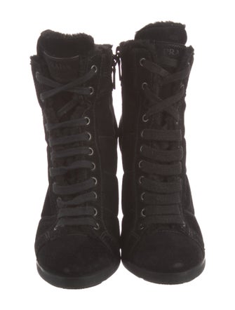 Prada Sport Suede Lace-Up Boots