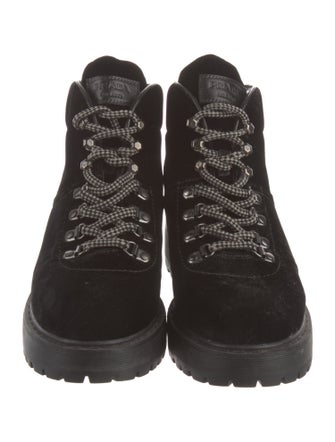 Prada Sport Velvet Combat Boots