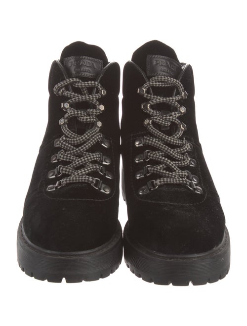 Prada Sport Velvet Combat Boots