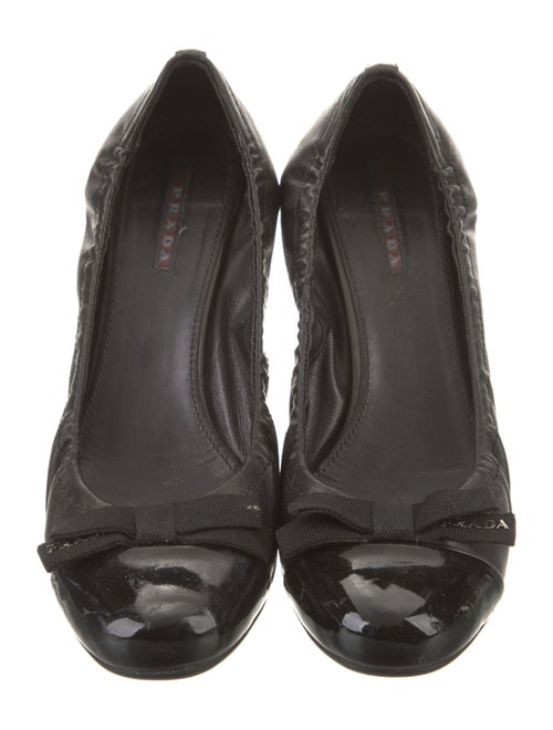 Prada Sport Leather Bow Accents Pumps