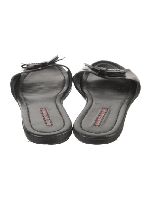 Prada Sport Patent Leather Bow Accents Slides
