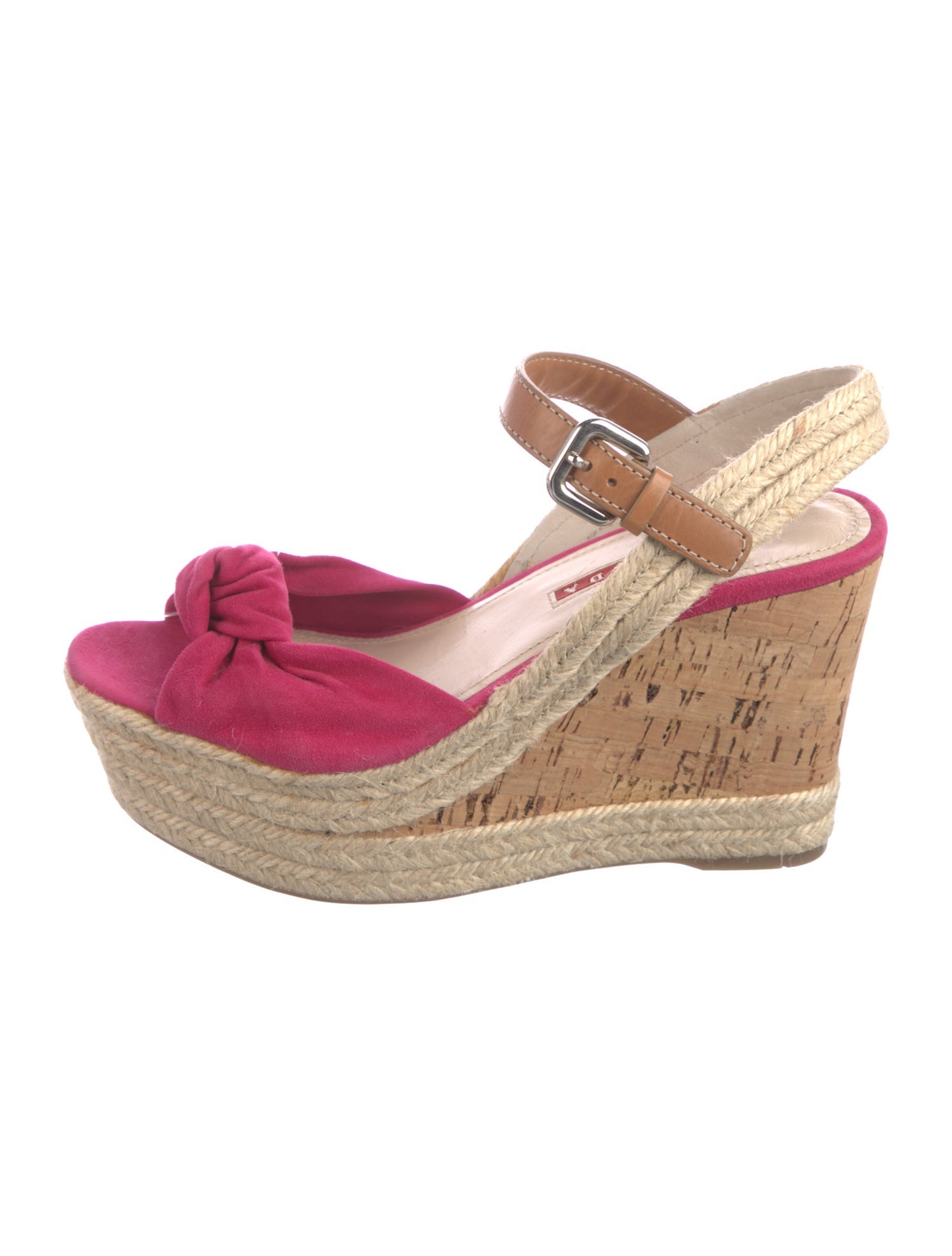 Prada Sport Suede Colorblock Pattern Slingback Pumps