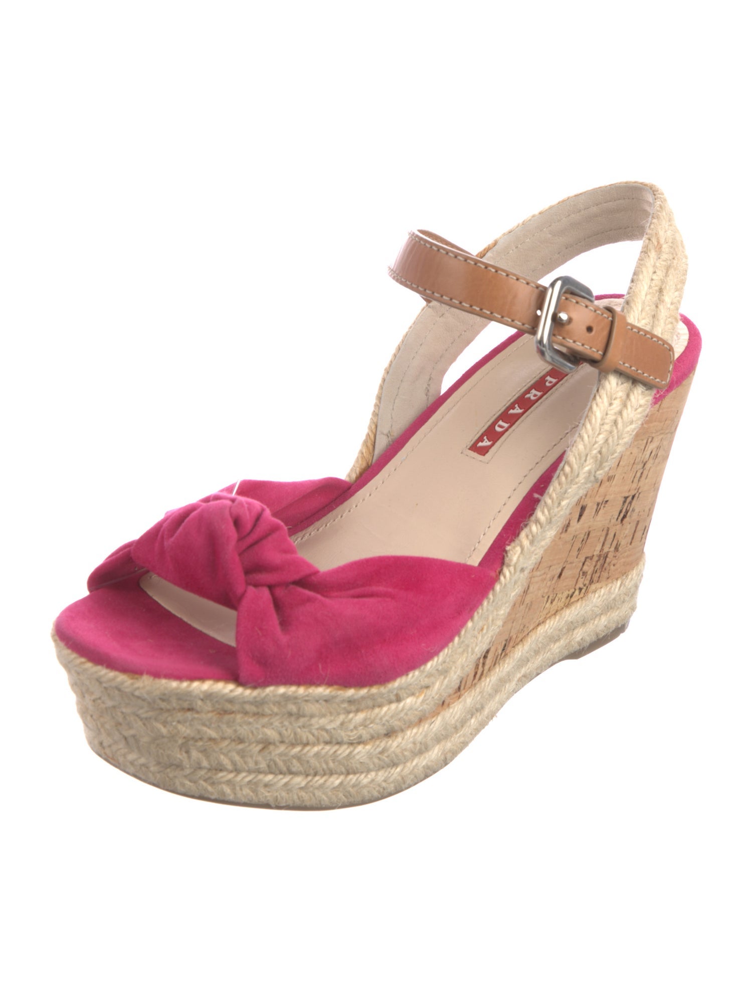 Prada Sport Suede Colorblock Pattern Slingback Pumps