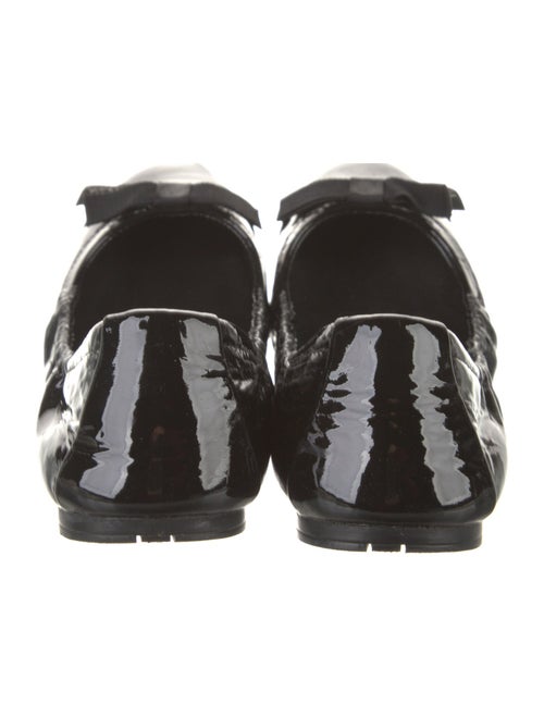 Prada Sport Patent Leather Bow Accents Ballet Flats