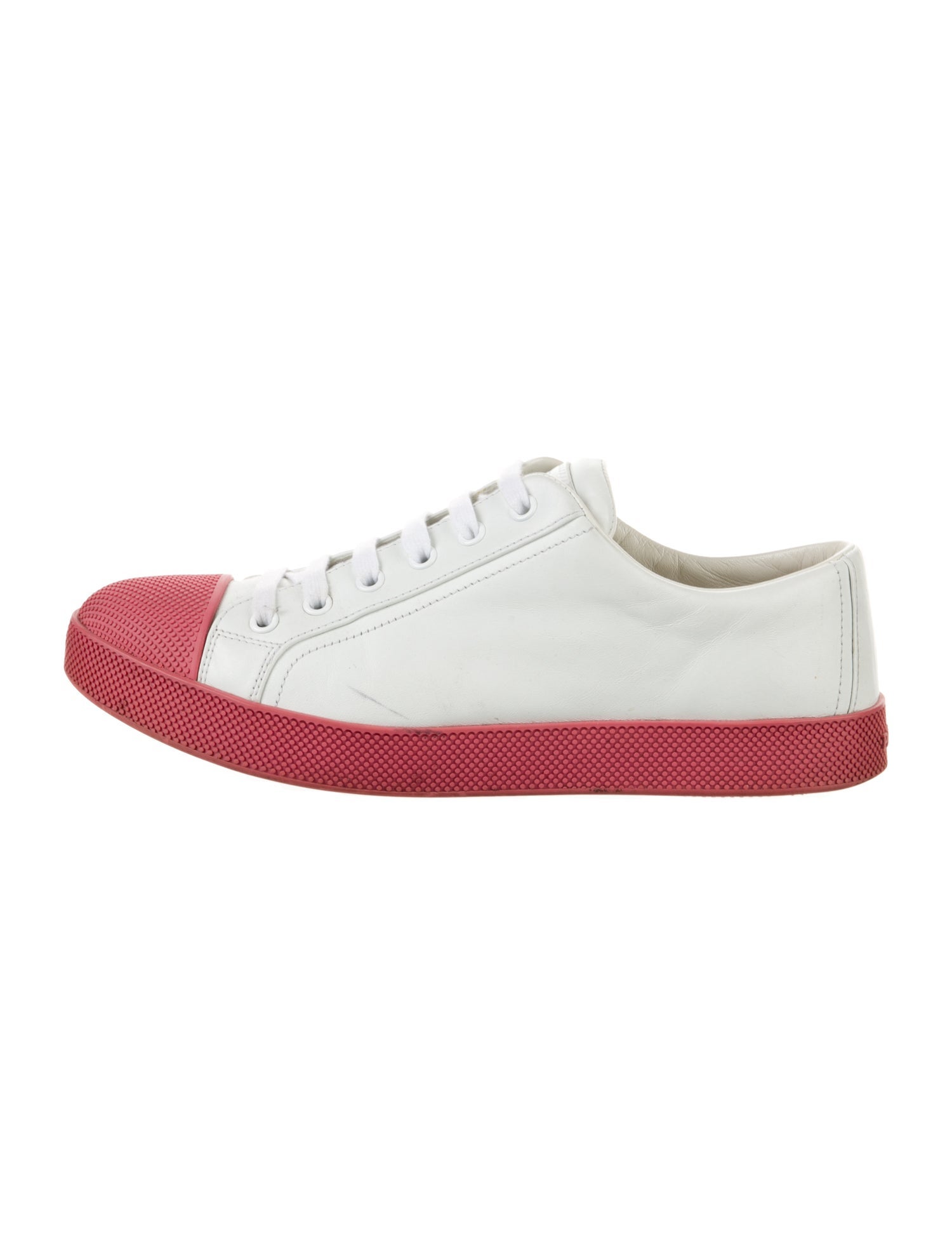 Prada Sport Leather Colorblock Pattern Sneakers