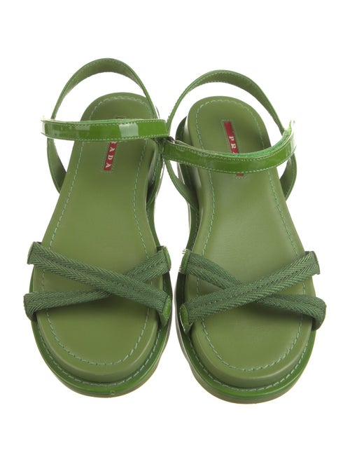 Prada Sport Patent Leather Slingback Sandals