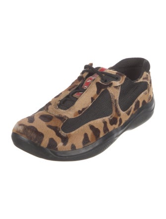 Prada Sport Leopard Americas Cup Sneakers