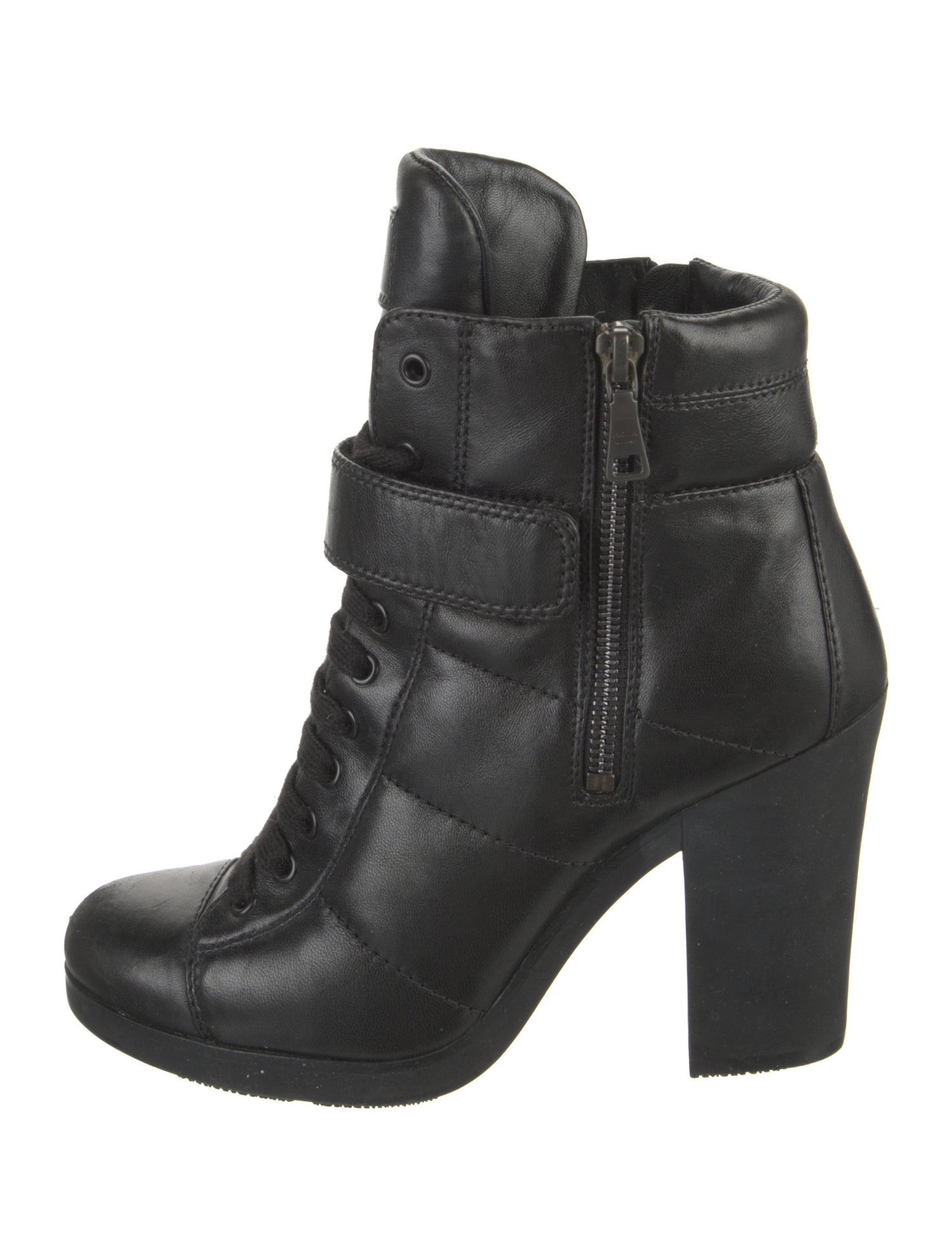 Prada Sport Leather Combat Boots