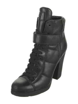 Prada Sport Leather Combat Boots
