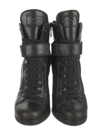 Prada Sport Leather Combat Boots