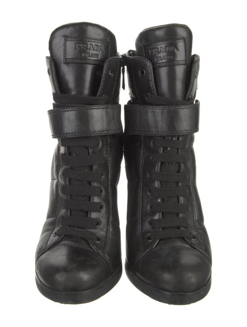 Prada Sport Leather Combat Boots
