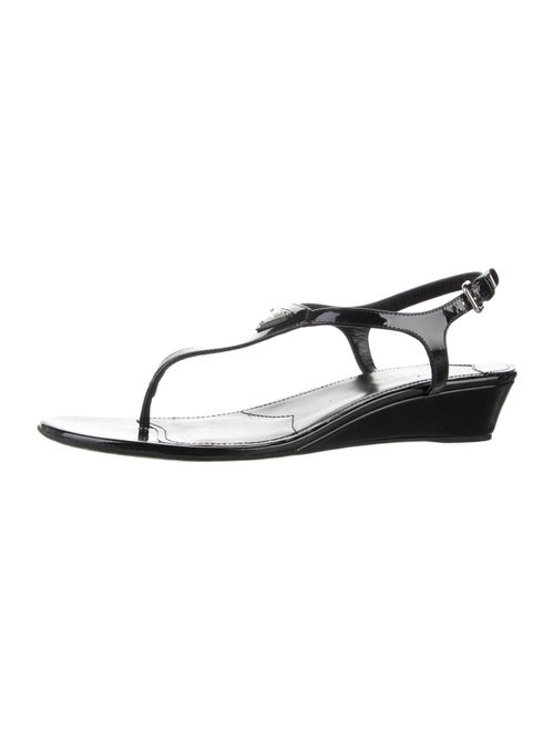Prada Patent Leather T-Strap Sandals