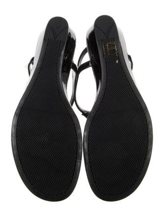 Prada Patent Leather T-Strap Sandals