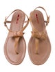 Prada Sport Patent Leather Bow Accents T-Strap Sandals