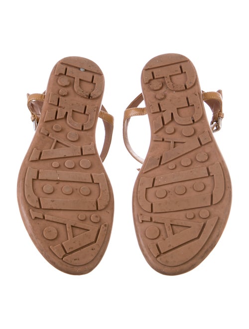 Prada Sport Patent Leather Bow Accents T-Strap Sandals