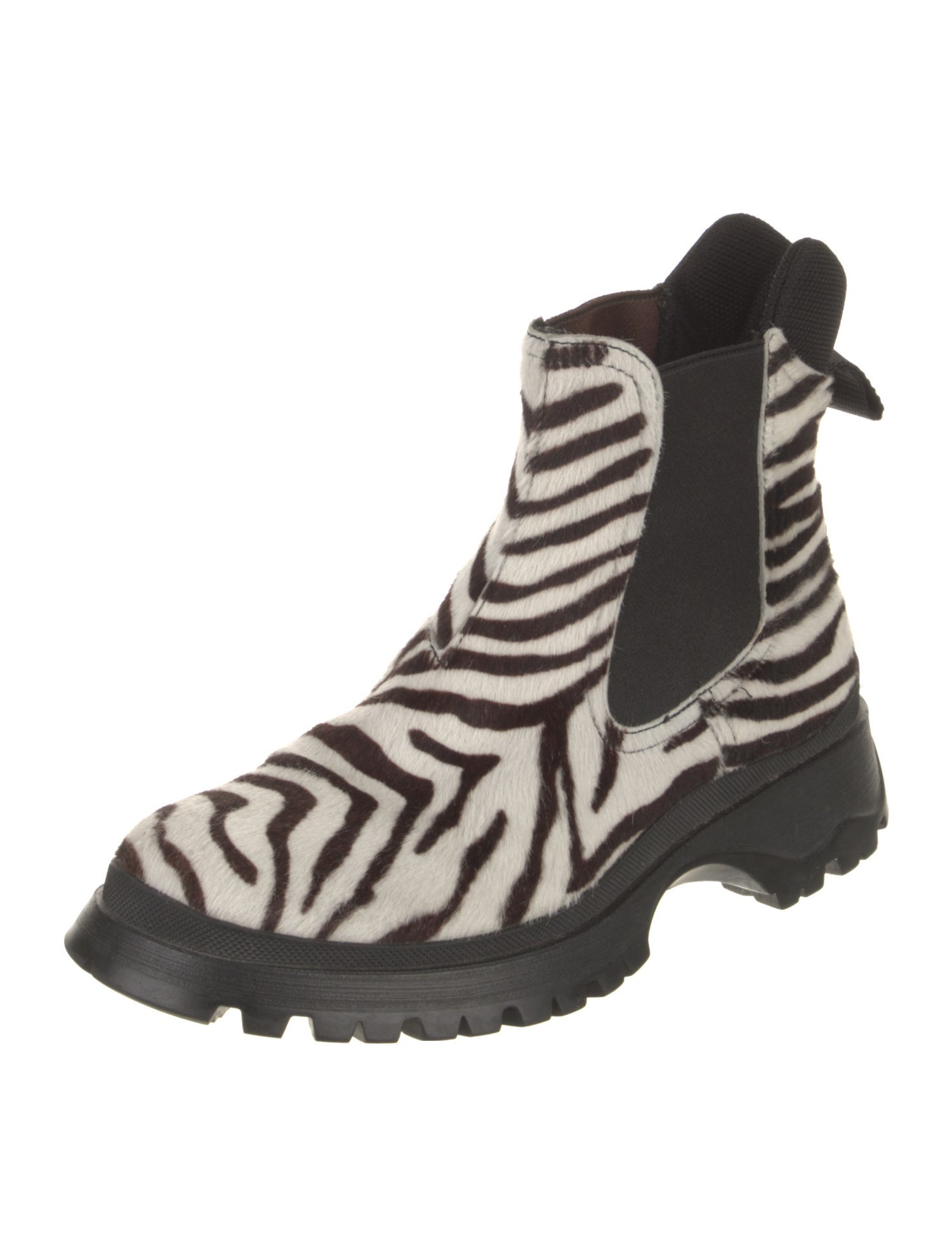 Prada Sport Ponyhair Animal Print Hiking Boots