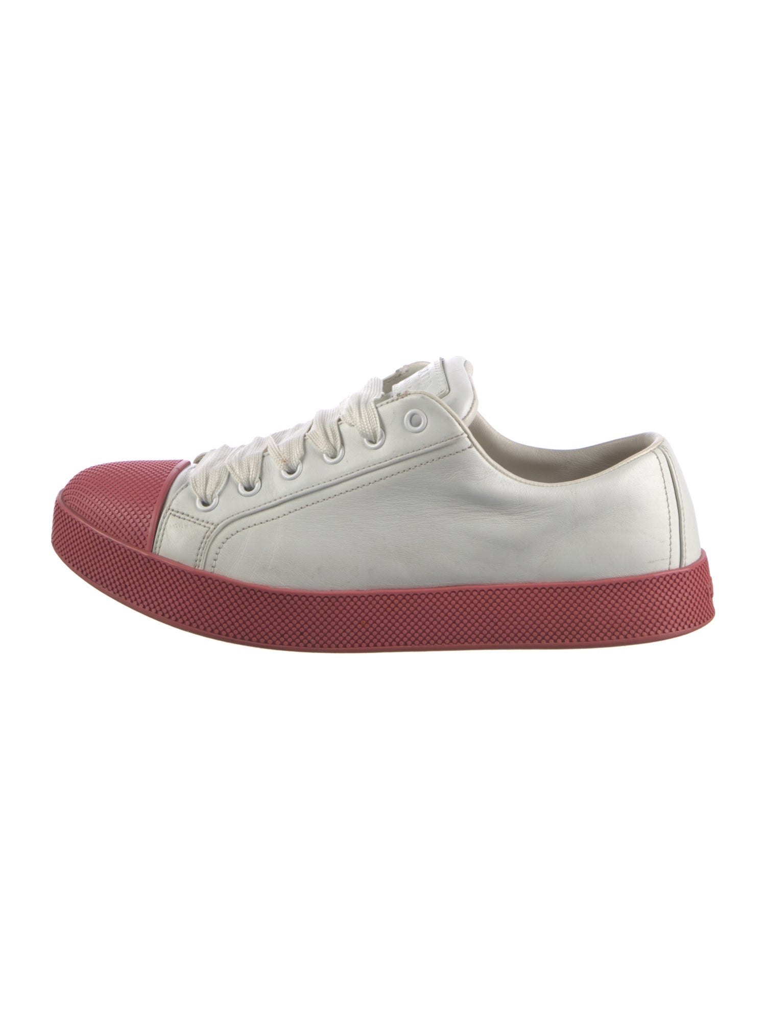 Prada Sport Leather Colorblock Pattern Sneakers