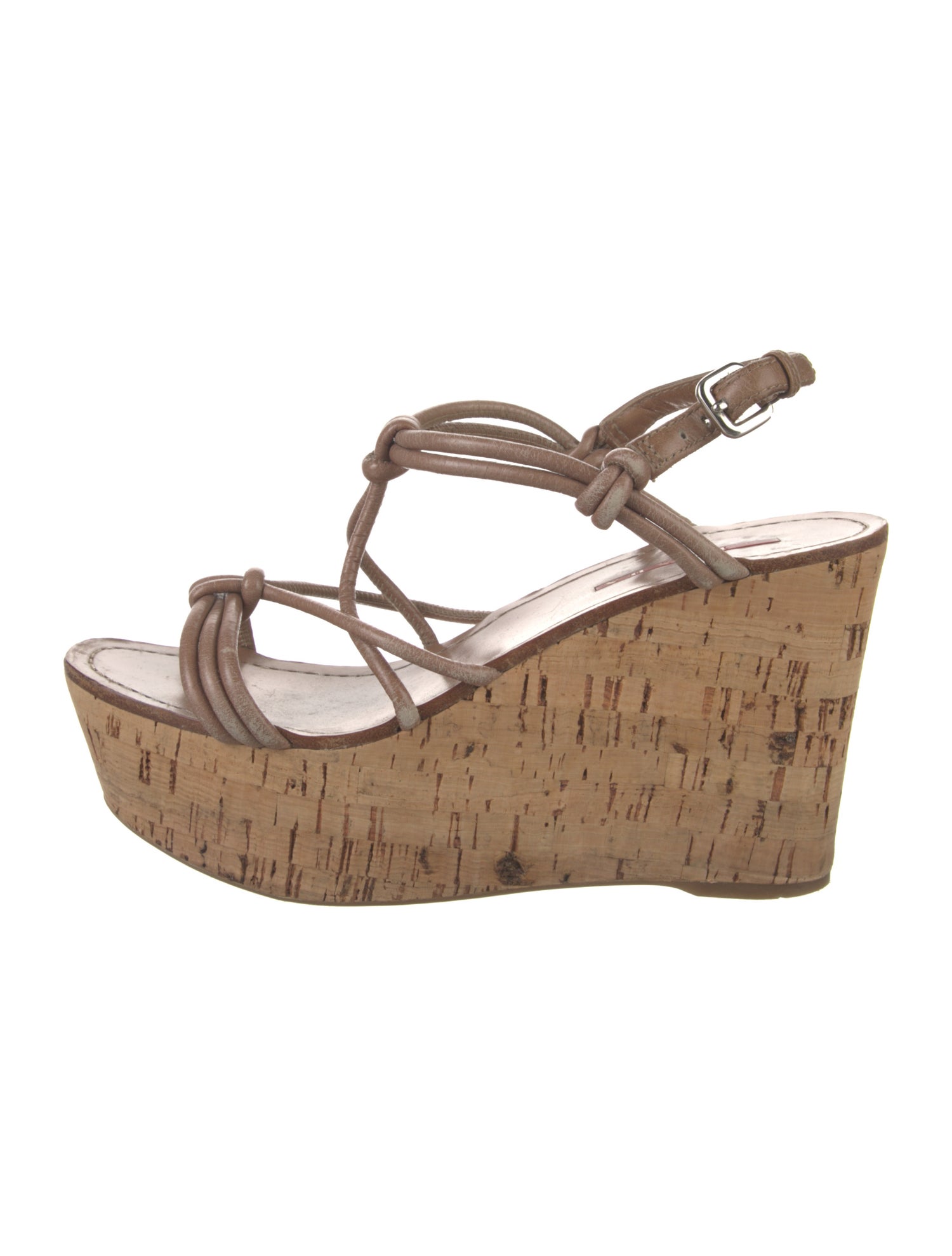 Prada Sport Leather Slingback Sandals