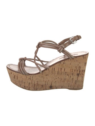 Prada Sport Leather Slingback Sandals