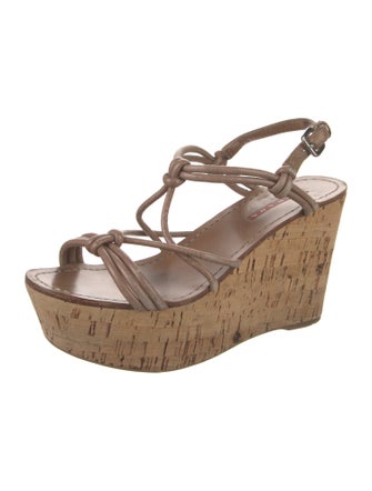 Prada Sport Leather Slingback Sandals