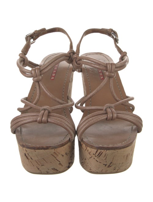 Prada Sport Leather Slingback Sandals