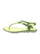 Prada Sport Enameled Metal Triangle Patent Leather T-Strap Sandals