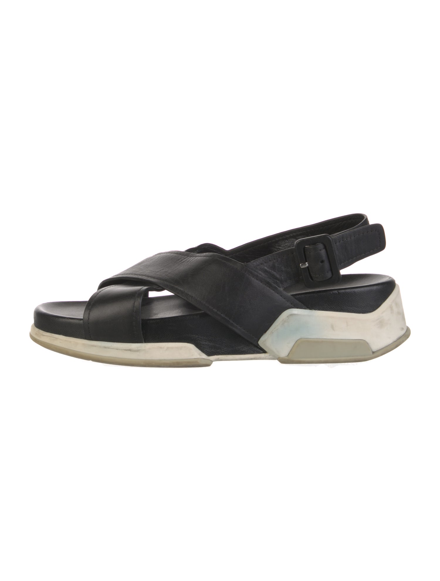 Prada Sport Leather Slingback Sandals