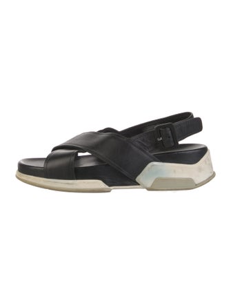 Prada Sport Leather Slingback Sandals